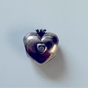 Pandora Charm Heart and Crown For Bracelet Sterling Silver 925 S